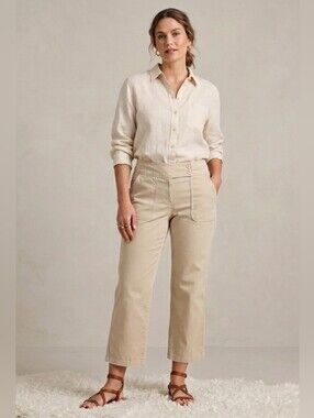 Lindex Rosa Beige Highwater Utility Pants 40 Y2K Coastal Grandma Dark Academia